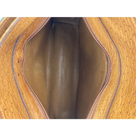 Vintage Mark Cross Tan Ostrich Shoulder Bag c1960s - Picture 10 of 12